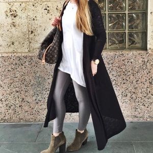 LuLaRoe Small Solid Black Sarah Sweeper Cardigan